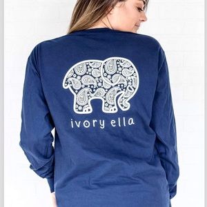 Navy Ivory Ella Long Sleeve Tee